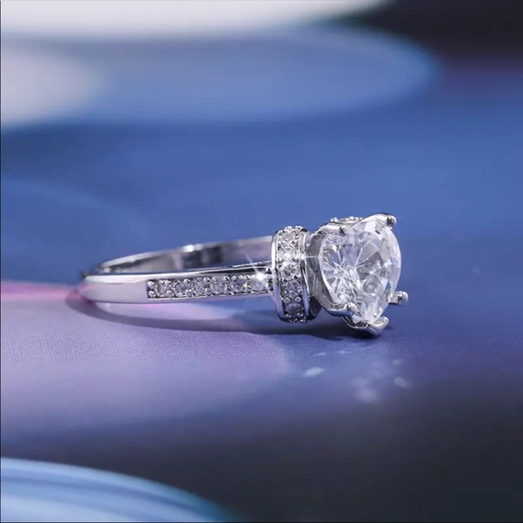 💎New Sterling Silver Stamped Diamond Ring - Picture 3 of 7